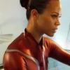 Zoe Saldana Mahroon Jacket