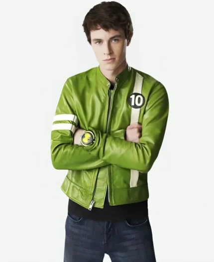 Alien-Swarm-Ben-10-Green-Leather-Jacket