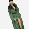 Cardi-B-Paris-Fashion-Week-Green-Fur-Trench-Coat