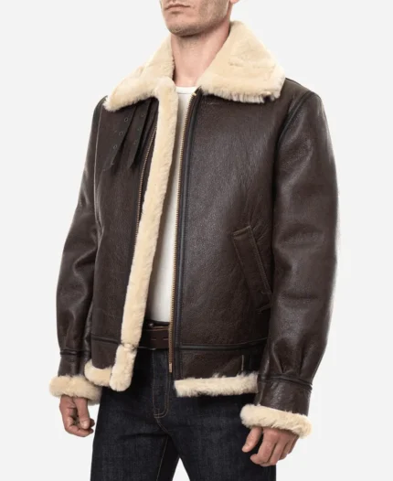 Classic-Brown-Sheepskin-B3-Bomber-Shearling-Jacket