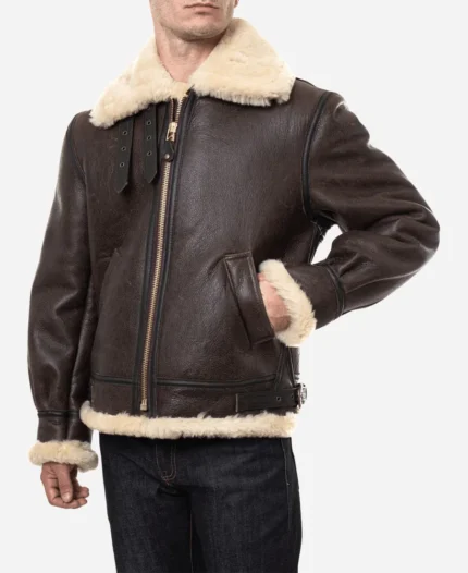 Classic-Brown-Sheepskin-B3-Bomber-Shearling-Jacket-More