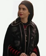 Emily-Cooper-TV-Series-Emily-In-Paris-Season-04-Lily-Collins-Black-Floral-Cape-Coat-