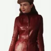 Emily-in-Paris-S04-Lily-Collins-Maroon-Leather-Jacket