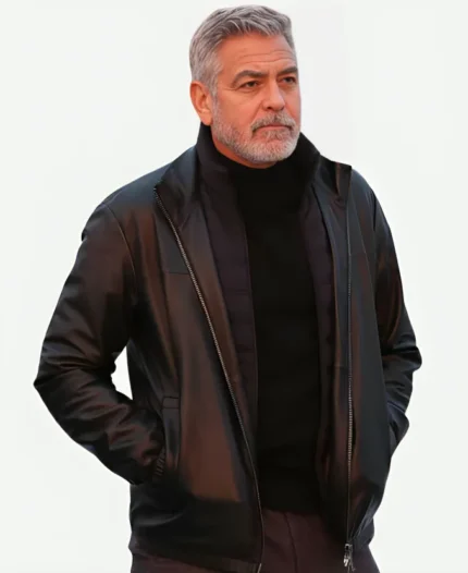 George-Clooney-Movie-Wolves-2024-Black-Leather-Biker-Jacket