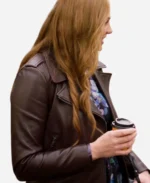 Jessica-Sipos-Movie-Love-On-The-Danube-Royal-Getaway-2024-Brown-Leather-Jacket