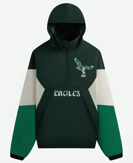 Kith-NFL-47-Eagles-Quarter-Zip-Anorak-With-Hood-Front