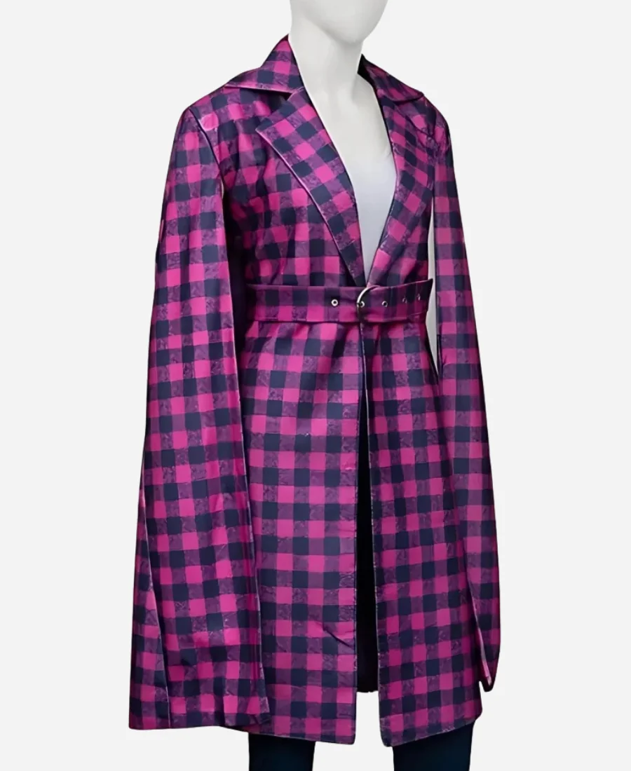 Melissa-McCarthy-Movie-Genie-2023-Flora-Purple-Plaid-Coat