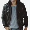 Mens-Black-Bomber-Leather-Jacket-with-Hood