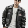 Mens-Black-Bomber-Leather-Jacket-–-Air-Force-Pilot-Style-2