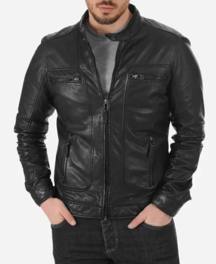 Mens-Black-Leather-Biker-Jacket