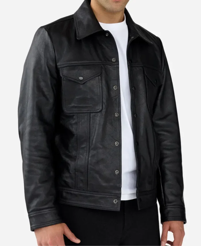 Mens-Black-Leather-Tucker-Jacket