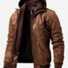 Mens-Brown-Motorcycle-Bomber-Leather-Jacket-with-Removable-Hood-2