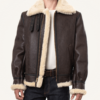 Mens-Sheepskin-B3-Shearling-Brown-Bomber-Jacket