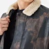 Mens-Sheepskin-Distressed-Brown-Fur-Collar-Jacket-Closeup