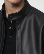 Mens-Stylish-Black-Leather-Zip-Up-Jacket-Front