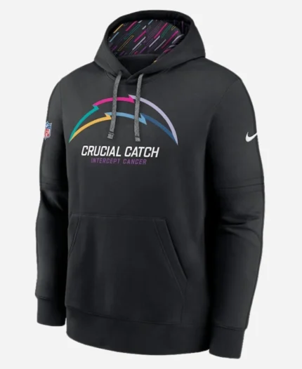 NFL-2024-Los-Angeles-Chargers-Nike-Black-Crucial-Catch-Club-Pullover-Hoodie