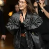 Paris-Fashion-Week-Bella-Hadid-Black-Leather-Jacket