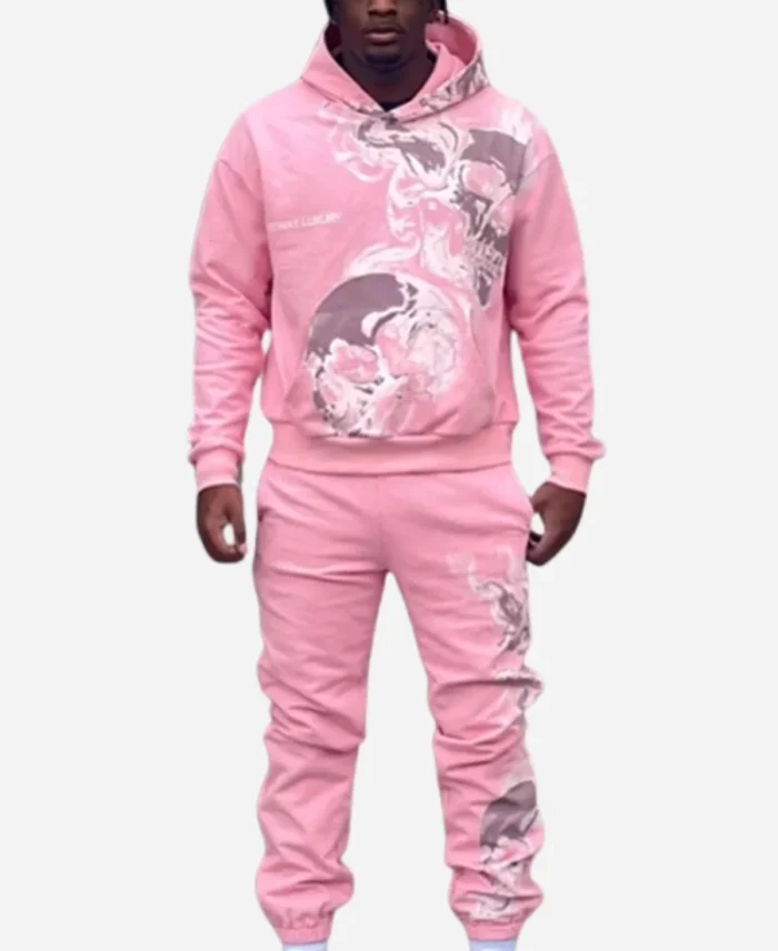 Unisex-Gateway-Luxury-Hooded-Skully-Pink-Tracksuit-Front