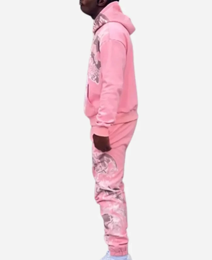 Unisex-Gateway-Luxury-Hooded-Skully-Pink-Tracksuit-Side