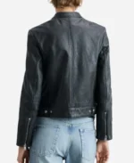 Womens-Black-Zippered-Biker-Leather-Bomber-Jacket-For-Sale