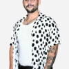  A Real Pain Premiere New York CJ Shrull White Black Dot Print Shirt For Sale