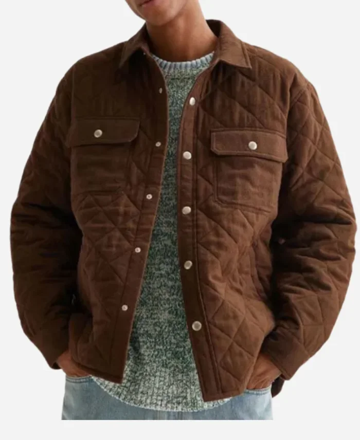 B Positive S02 Drew Dunbar Quilted Brown Jacket