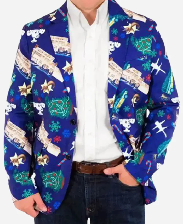 Christmas Vacation Suit Jacket Blue Dark