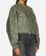 Jenna Lyons Green Quilted Bomber Jacket