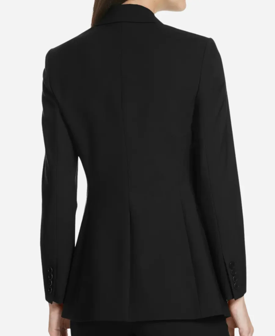 Kelly Reilly Tv Series Yellowstone S04 Beth Dutton Black Inverted Notch Neck Blazer