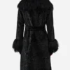 Poor Things New York Premiere Party Taylor Swift Black Faux Fur Trench Coat