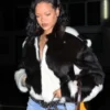 Rihanna Cow Print Fur Jacket