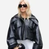 Sienna Miller Paris Fashion Week Leather Jacket