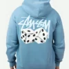 Stussy Dice Fleece Hoodie Blue