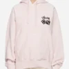 Stussy Dice Fleece Hoodie pink front