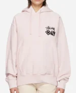 Stussy Dice Fleece Hoodie pink front