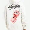 Stussy Dice Fleece Hoodie white