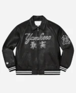 Supreme NY Yankees Varsity Leather Jacket Black