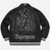 Supreme NY Yankees Varsity Leather Jacket Black Back