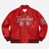 Supreme NY Yankees Varsity Leather Jacket Red