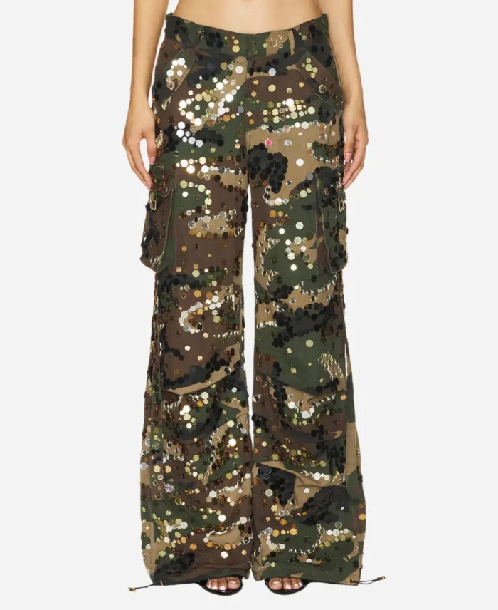 The Voice S026 Gwen Stefani Mirrored Embellished Camo Jacket