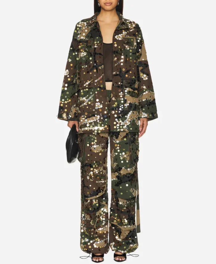 The Voice Season 26 Gwen Stefani Sequin Mirrored Embellished Jacket With Pant
