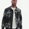 Travis Kelce Slashed Floral Blue Denim Jacket