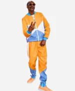 Tv Show The Voice S26 Snoop Dogg Colorblock Leather Tracksuit For Sale