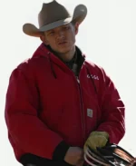 Yellowstone S04 Jimmy Hurdstrom Red Bomber Jacket