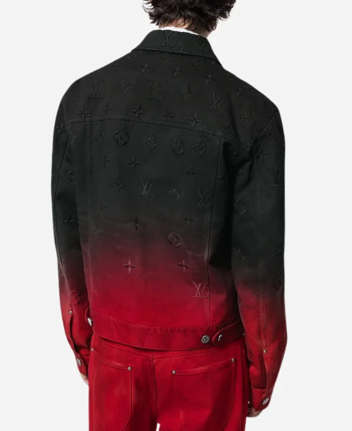 Zayn Malik 2024 Solo Tour Black And Red Gradient Denim Jacket