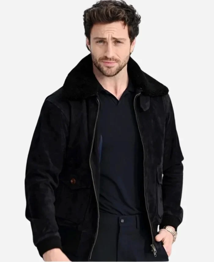 Aaron-Taylor-Johnson-Black-Suede-Leather-Jacket-For-Sale