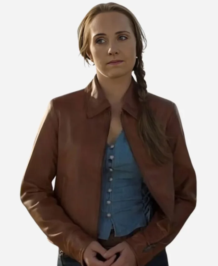 Amber-Marshall-Heartland-S18-Leather-Brown-Jacket