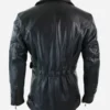 Black-Cross-Zip-Belted-34-Biker-CE-Armour-Long-Leather-Jacket