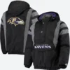 Blaine-Baltimore-Ravens-Reflective-Stripe-Quarter-Zipper-Blue-Black-Hooded-Jacket-For-Sale