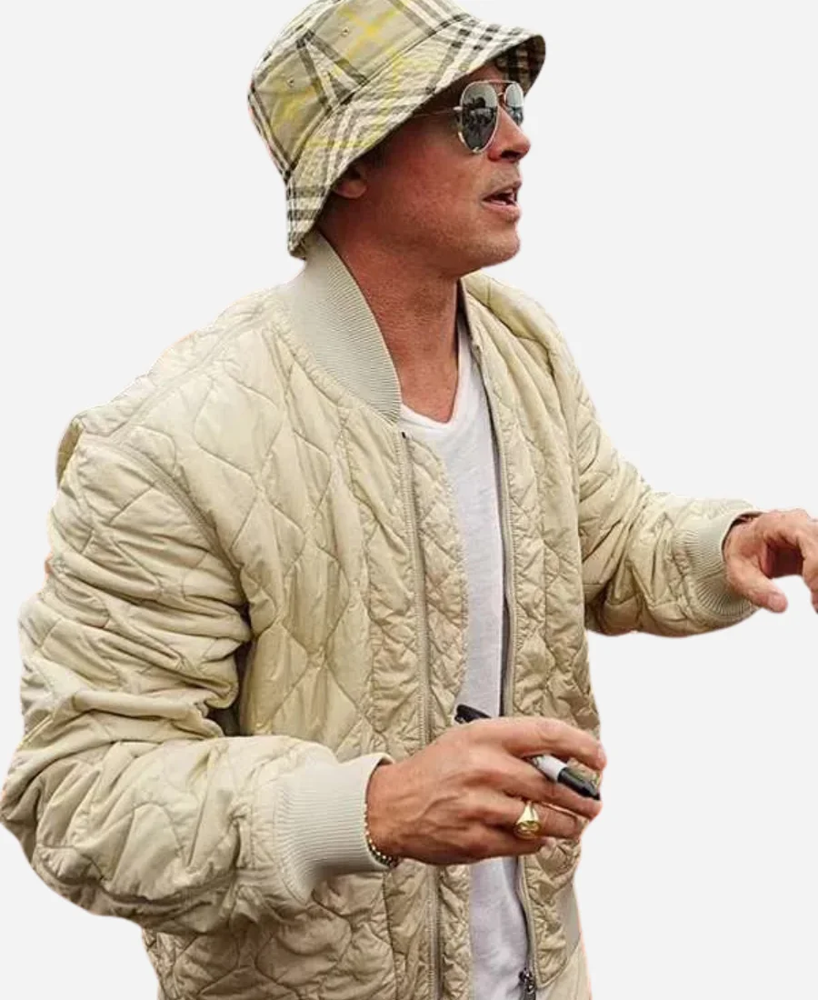 Brad-Pitt-F1-2025-Quilted-Bomber-Jacket